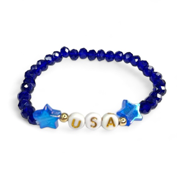 Americana 🇺🇸 Hair Bows and USA Bracelet Set - Picture 6 of 8